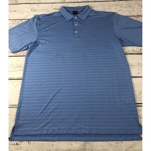Dunning Golf Short Sleeve Polo Men's 2XL Blue/Blue Striped Stretch